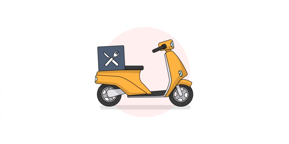 takeaway and food delivery scooter